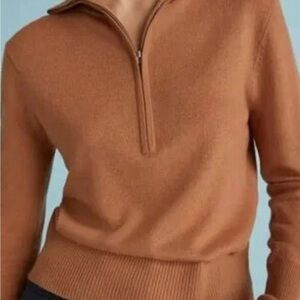 Preppy Wool Minimalist Everlane Sweater The Luxe Merino Half Zip Tan Yak S Chic
